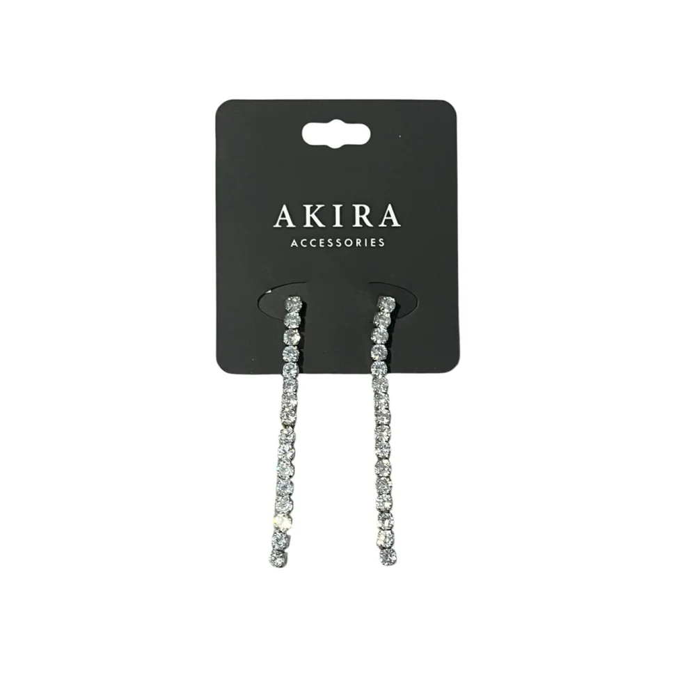 AKIRA Chandelier Drop Earrings Cubic Zirconia 2.5 Inch New - Picture 1 of 5